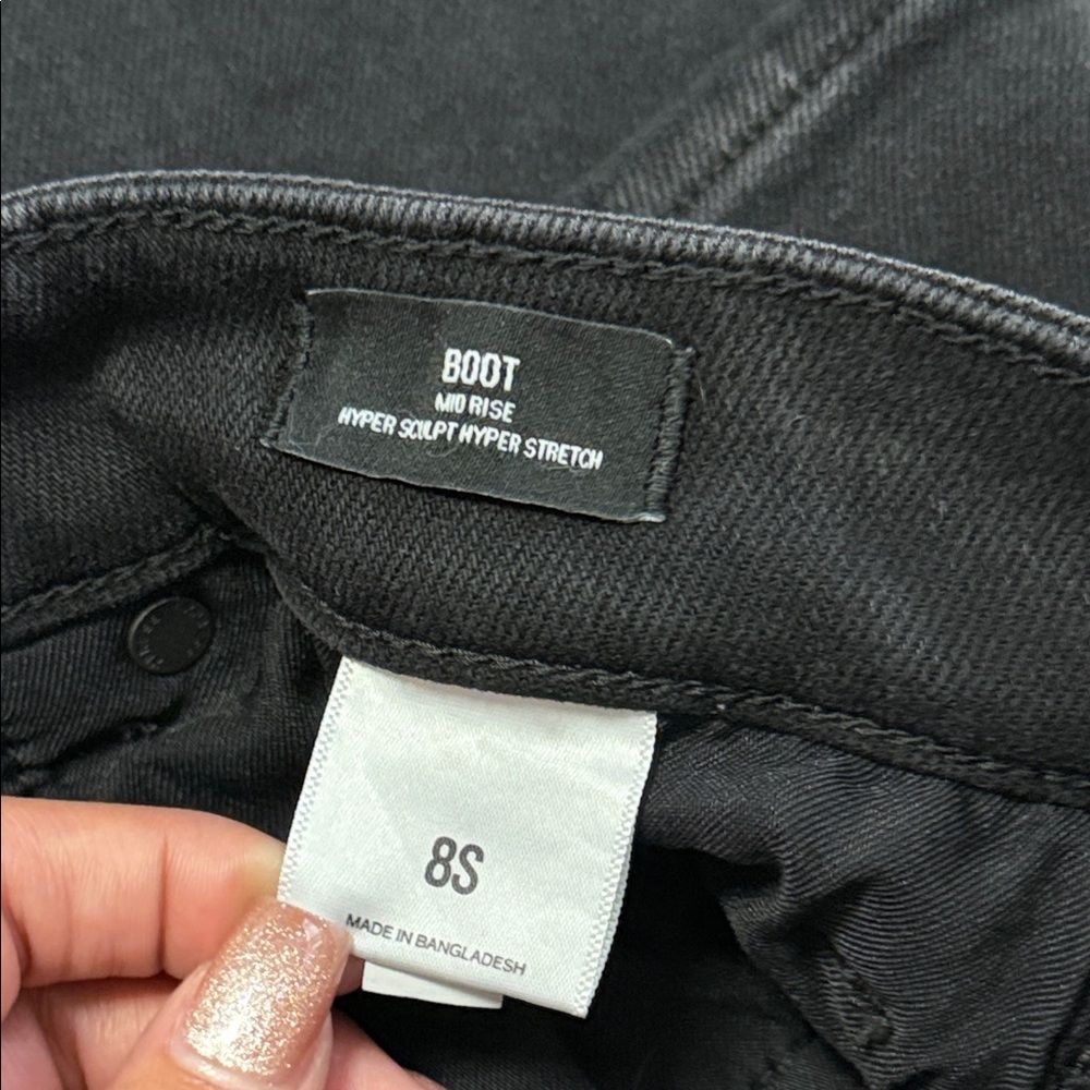 Express Mid Rise Black Wash Bootcut Jeans - Picture 5 of 5